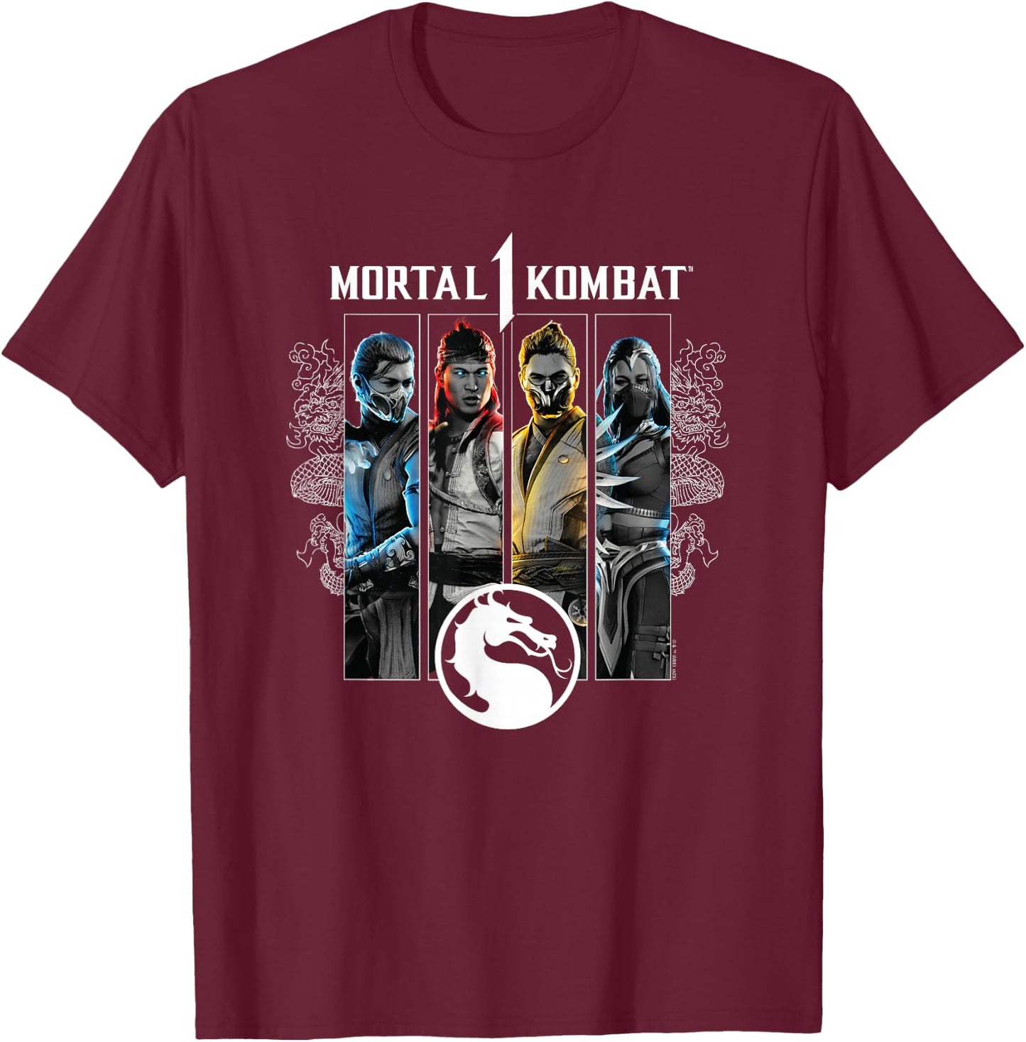 Mortal Kombat - MK1 Characters T-Shirt - T-Shirt | Maroon