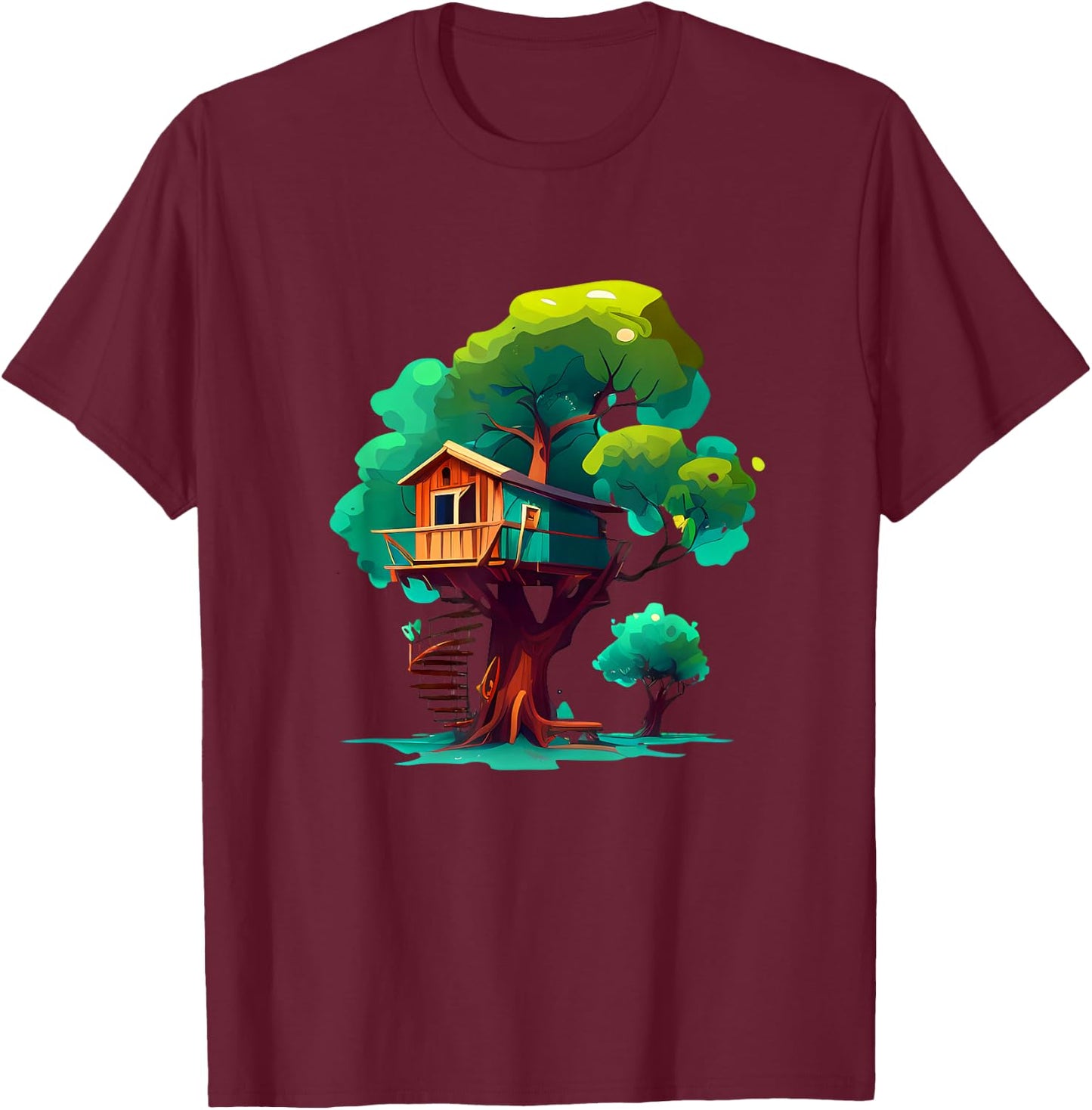Funny Treehouse for Boys and Girls T-Shirt - T-Shirt | Maroon
