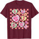 Retro Valentines Day Candy Conversation Hearts Girls T-Shirt - T-Shirt | Maroon