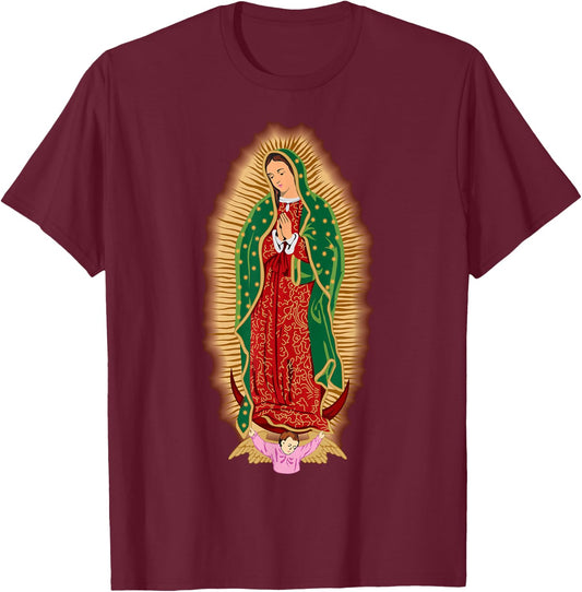Catholic Faith Hispanic Believe Blessed Devotion Religious T-Shirt - T-Shirt | Maroon