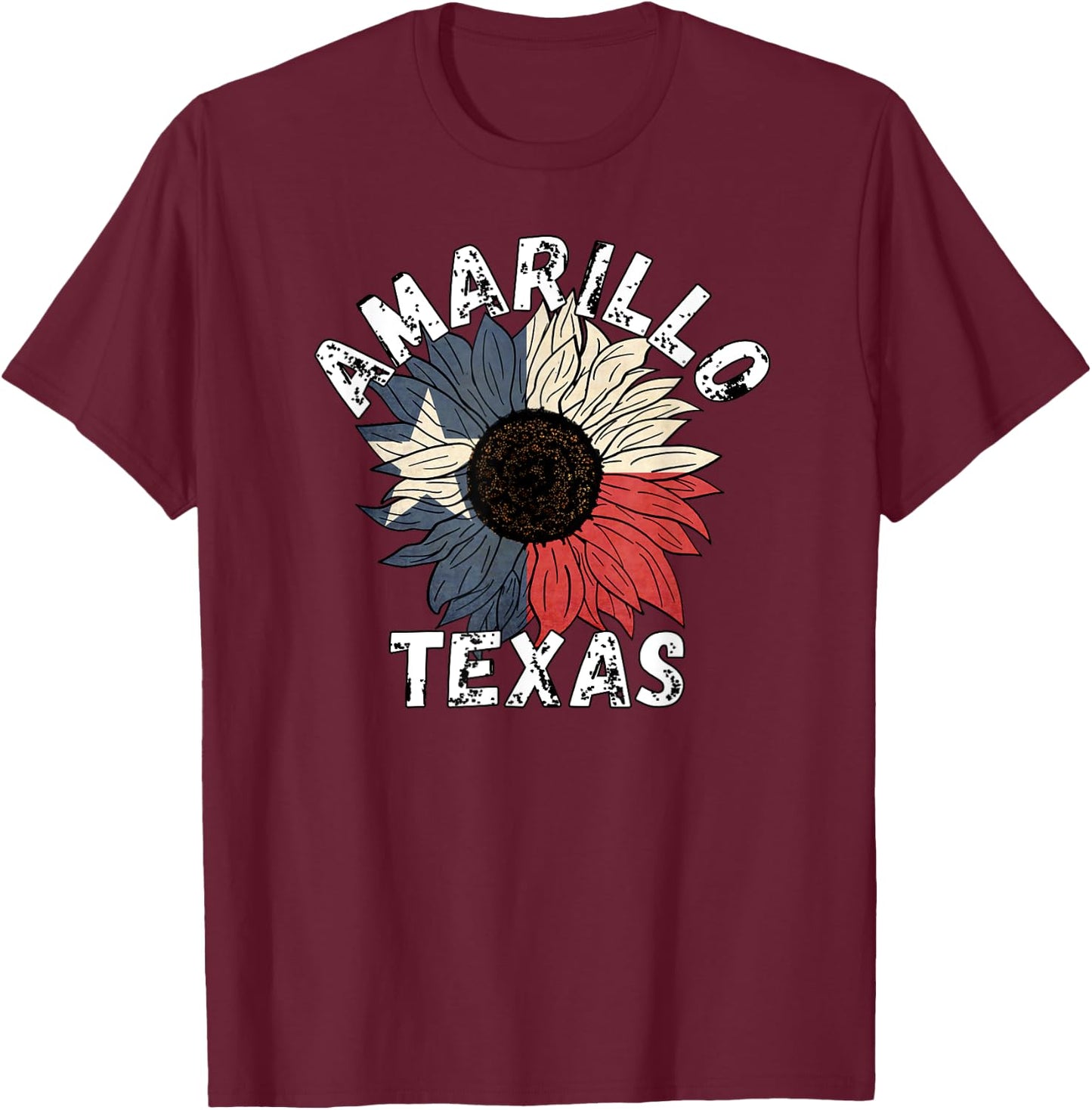 Retro Texas | Amarillo TX T Shirts | City Shirt T-Shirt - T-Shirt | Maroon