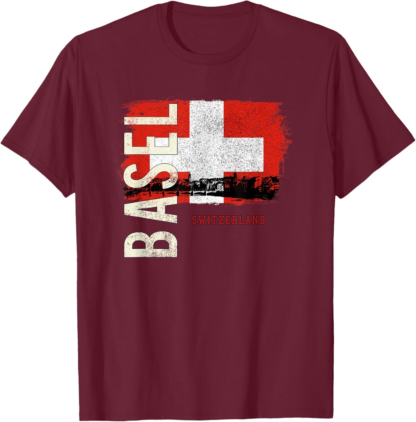 Basel Switzerland Europe T-Shirt - T-Shirt | Maroon