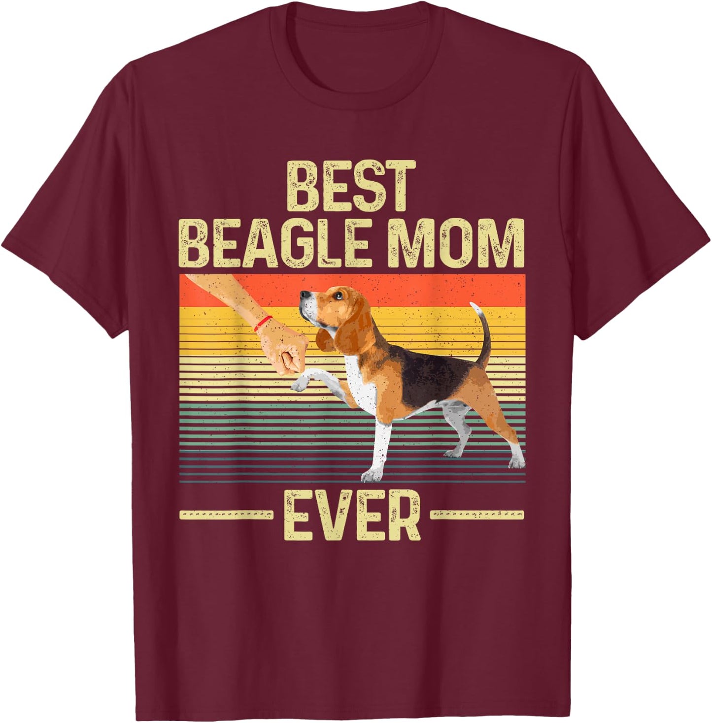 Best Beagle Mom Art Mama Mother Beagle Dog Lovers T-Shirt - T-Shirt | Maroon
