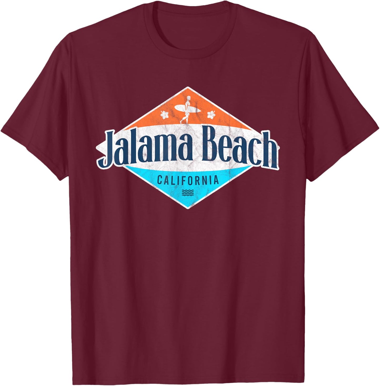 Vintage Jalama Beach California Palm Trees CA Retro Surf Men Women T-Shirt - T-Shirt | Maroon