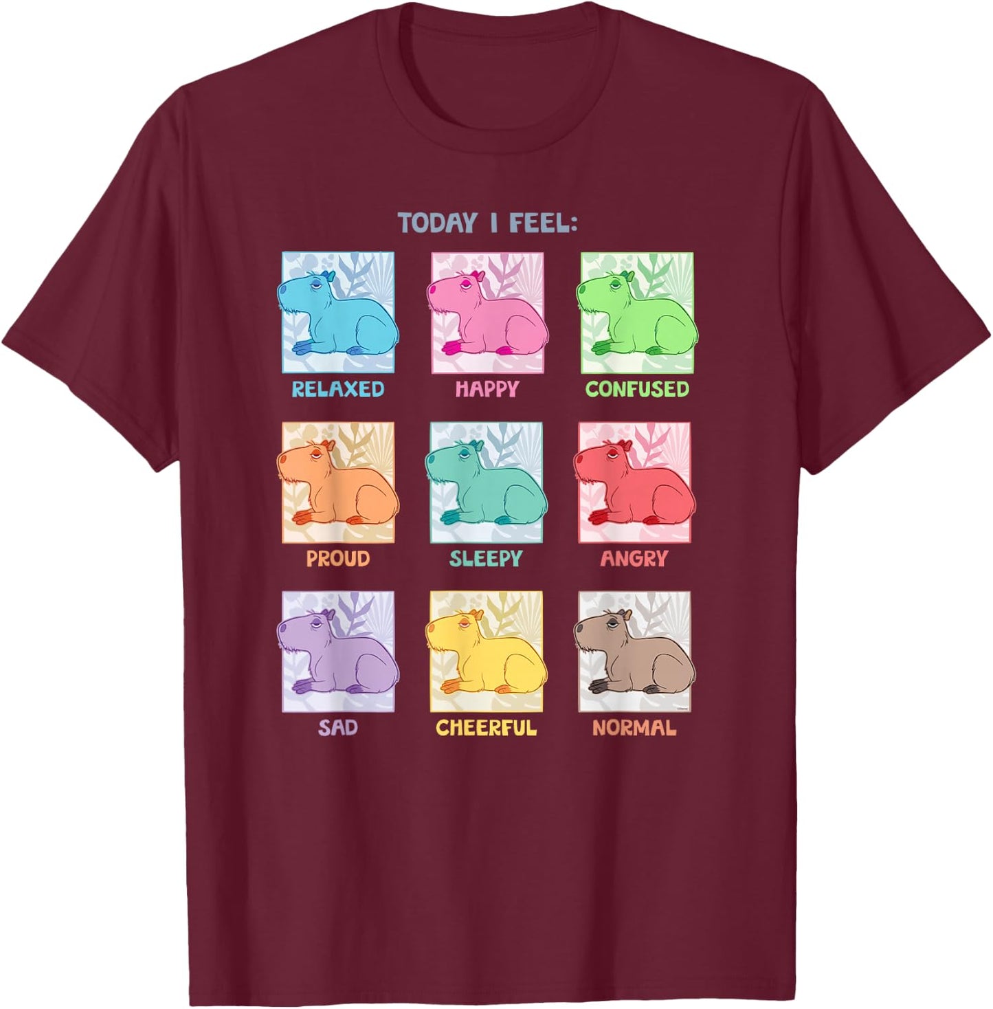 Disney Encanto The Many Moods of Chispi the Capybara T-Shirt - T-Shirt | Maroon