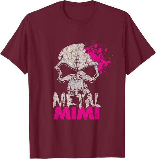 Metal Mimi, Rock Music Mom Grandma, Mother's Day T-Shirt - T-Shirt | Maroon