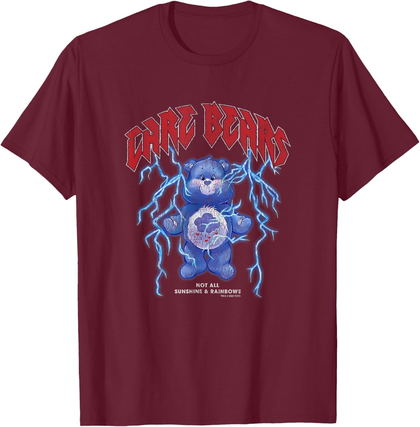 Care Bears Grumpy Bear Not All Sunshine & Rainbows Vintage T-Shirt - T-Shirt | Maroon