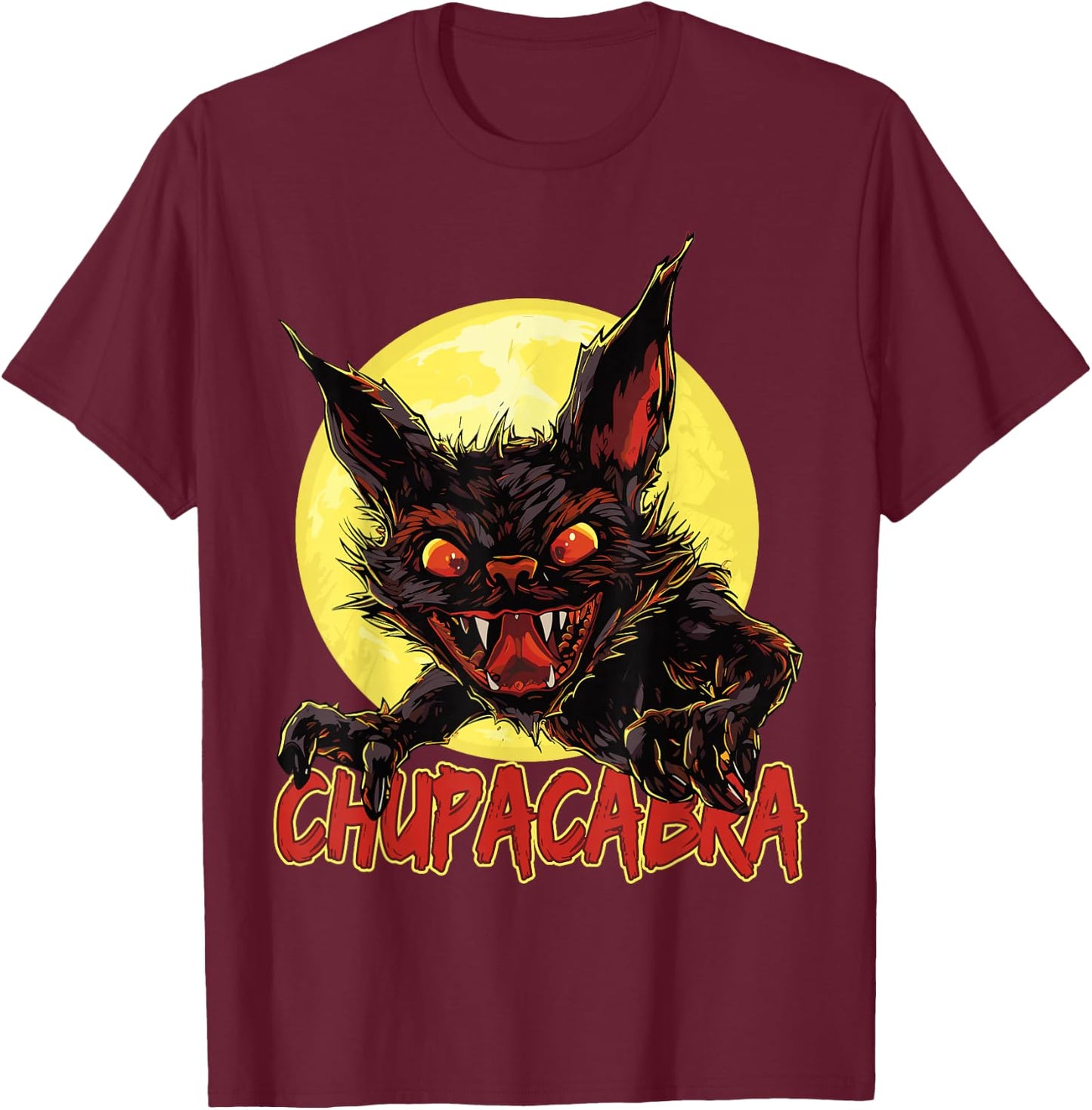 Mythical Monster - cryptid monster Chupacabra T-Shirt - T-Shirt | Maroon