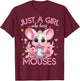 Just A Girl Who Loves Mouses Girls T-Shirt - T-Shirt | Maroon