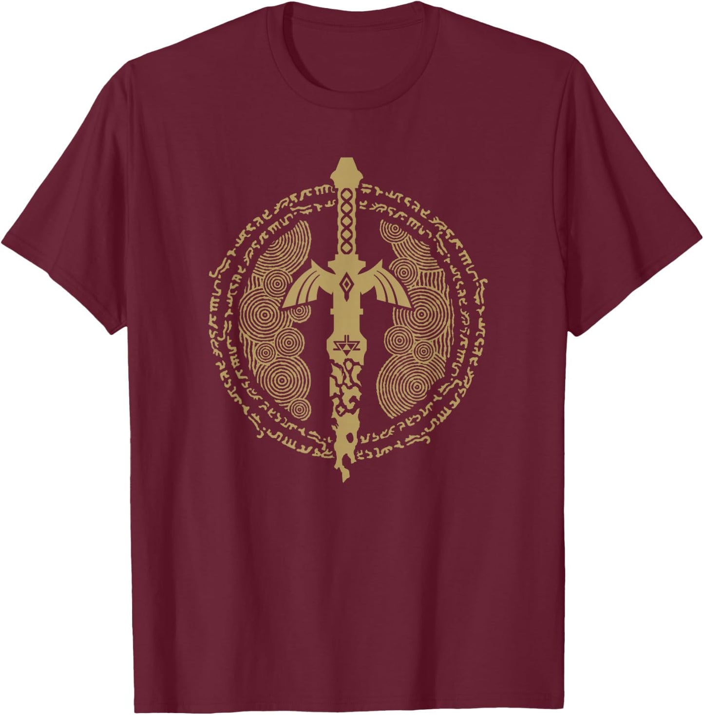 The Legend of Zelda Tears Of The Kingdom Master Sword Logo T-Shirt - T-Shirt | Maroon