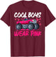 Monster Truck Breast Cancer Awareness Cool Boys Wear Pink T-Shirt - T-Shirt | Maroon