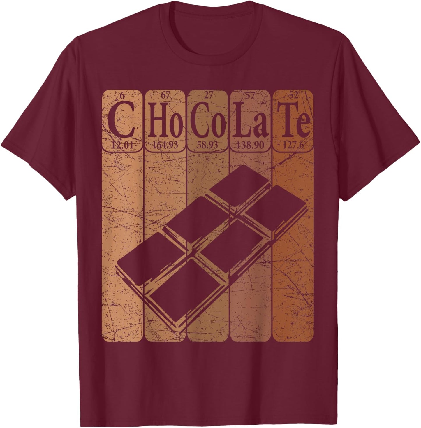 Chocolate Periodic Table Elements Chocoholic Chocolate Lover T-Shirt - T-Shirt | Maroon