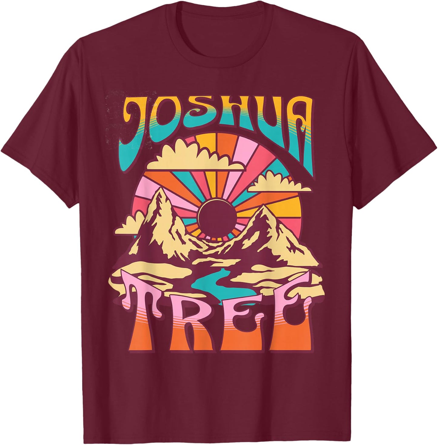 Joshua Tree California Nature Hiking Mountains Outdoors T-Shirt - T-Shirt | Maroon