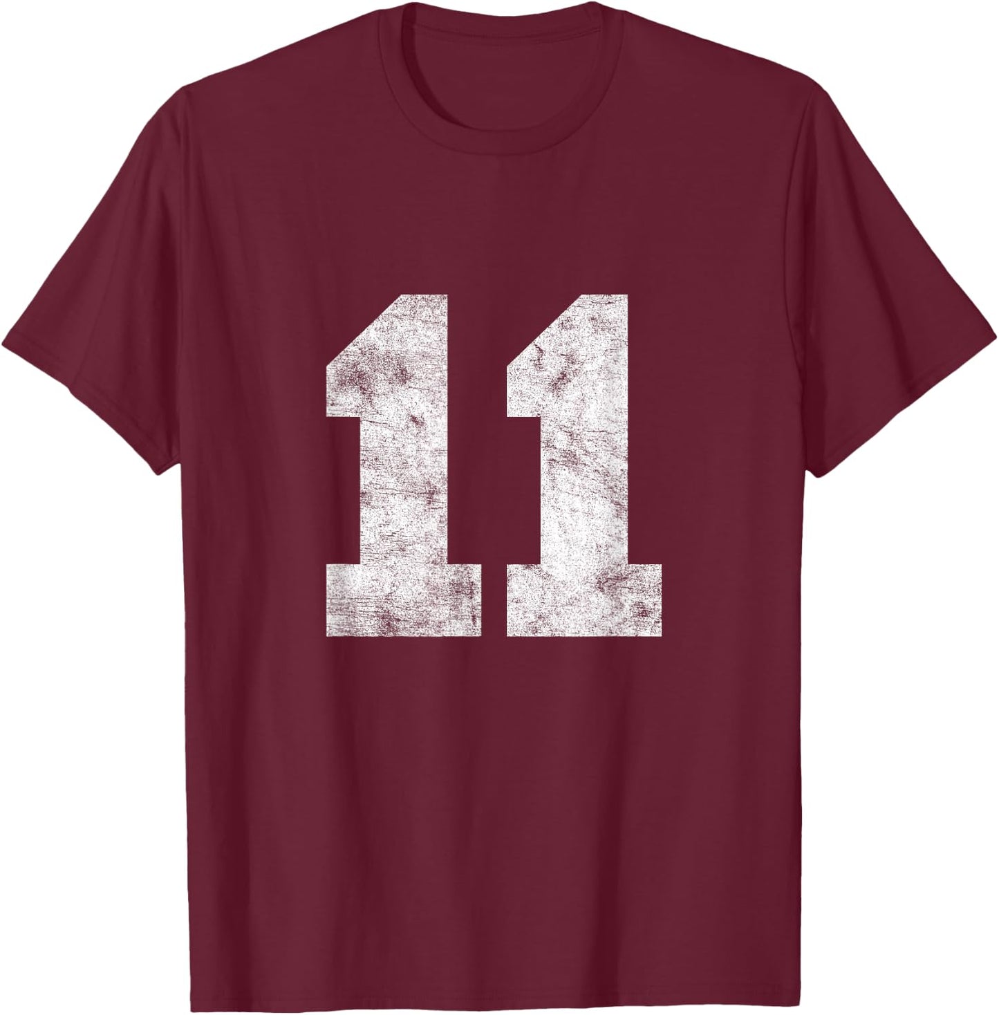 Vintage Lucky Number 11 Birthday Sports Player Team Athlete T-Shirt - T-Shirt | Maroon