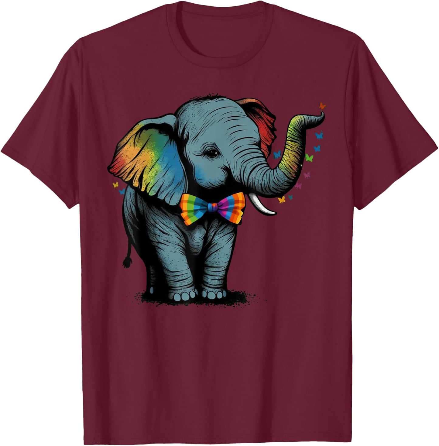 Cute Elephant Lover Animal on Elephant T-Shirt - T-Shirt | Maroon