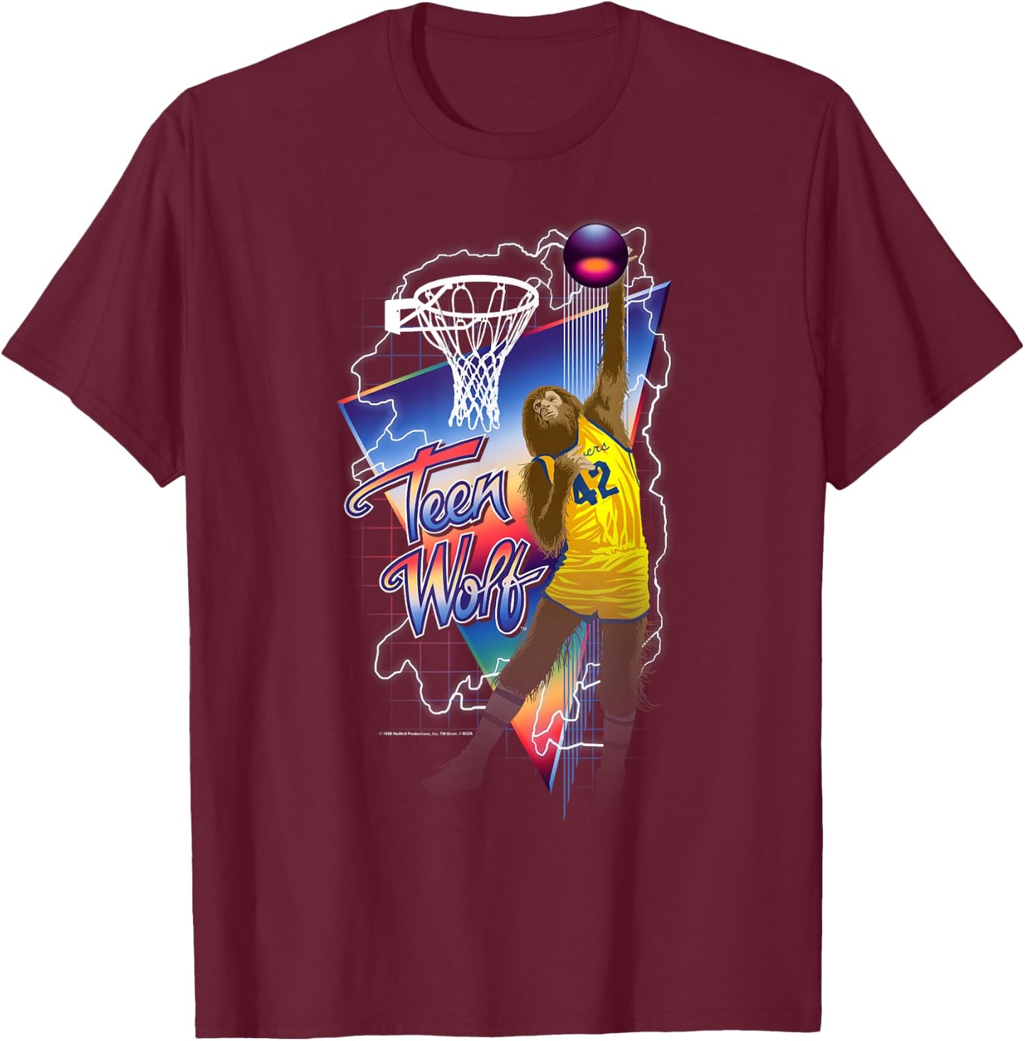 Teen Wolf Slam Dunk T-Shirt - T-Shirt | Maroon