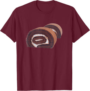Chocolate Swiss Roll Cake T-Shirt - T-Shirt | Maroon
