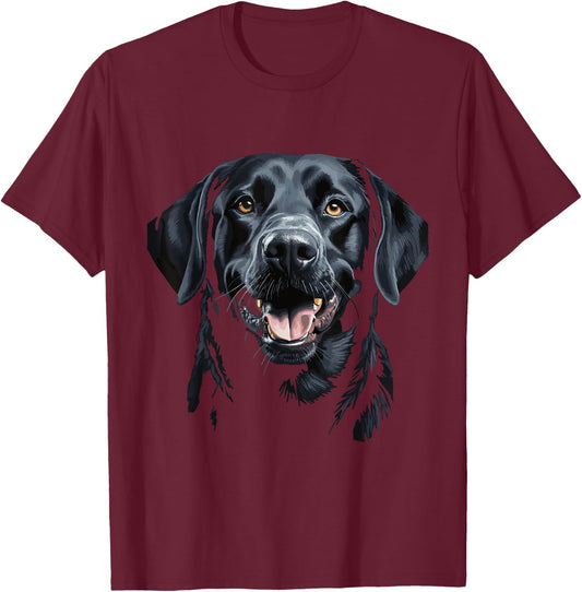Black Labrador Retriever Love Labrador Mum Dad Chocolate T-Shirt - T-Shirt | Maroon