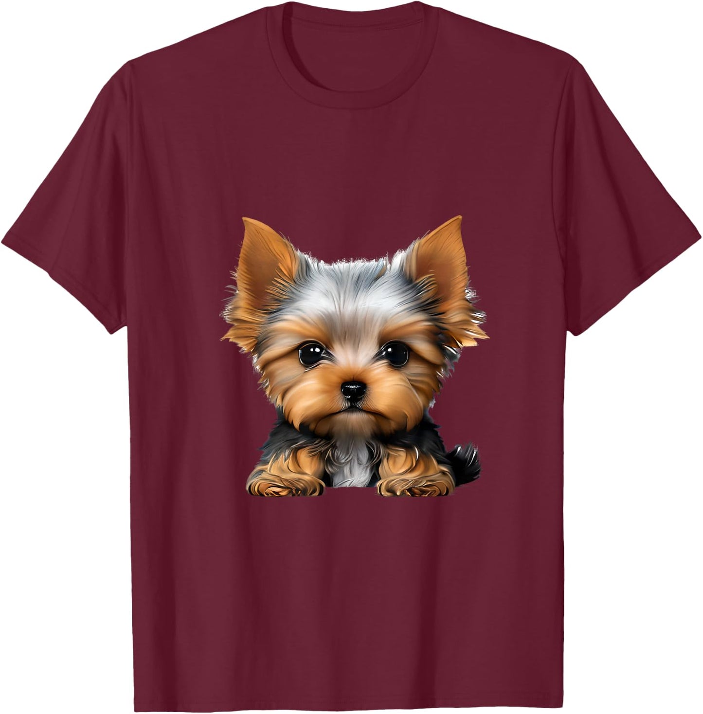 Colorful Splash Art Yorkshire Terrier Puppy Dog Owner T-Shirt - T-Shirt | Maroon