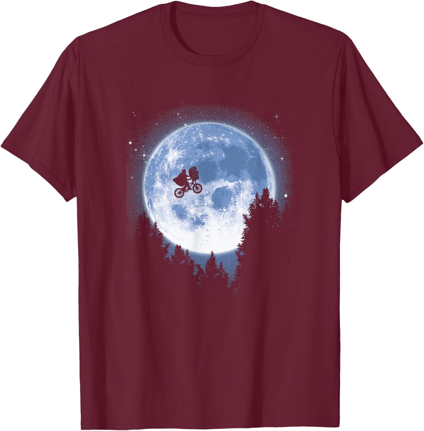 E.T. and Elliot Classic Bicycle Moon Jump T-Shirt - T-Shirt | Maroon