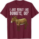 Funny Donkey Design Women Mule Animal Farming Horse T-Shirt - T-Shirt | Maroon