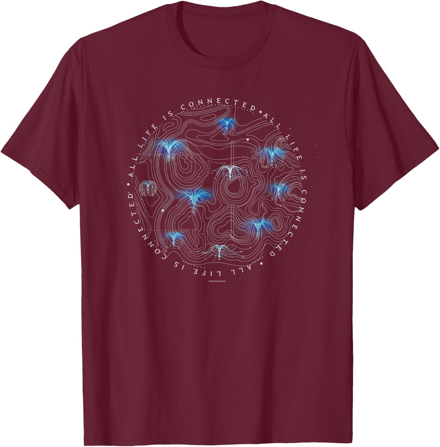 Avatar Pandora Woodsprites All Life is Connected T-Shirt - T-Shirt | Maroon