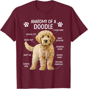 Anatomy of A Doodle Dog Doodle Owner Goldendoodle Mom T-Shirt - T-Shirt | Maroon