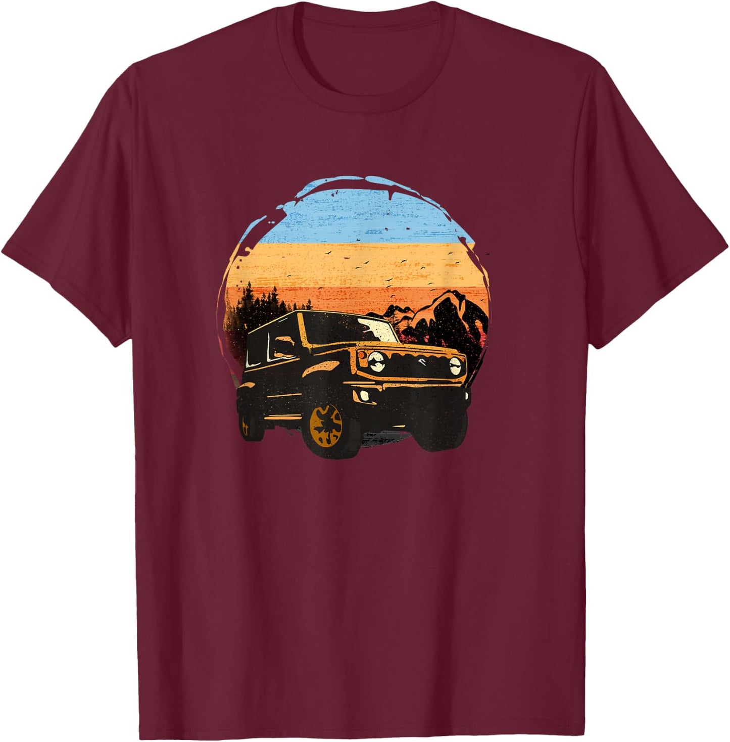 Retro Vintage Style Fits Jimny GJ JB74 Fans Offroad T-Shirt - T-Shirt | Maroon