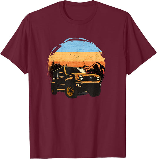 Retro Vintage Style Fits Jimny GJ JB74 Fans Offroad T-Shirt - T-Shirt | Maroon