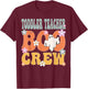 Toddler Teacher Boo Crew Ghost Groovy Halloween T-Shirt - T-Shirt | Maroon