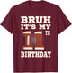 Bruh It's My 11th Birthday 11 Year Old Football Kids T-Shirt - T-Shirt | Maroon