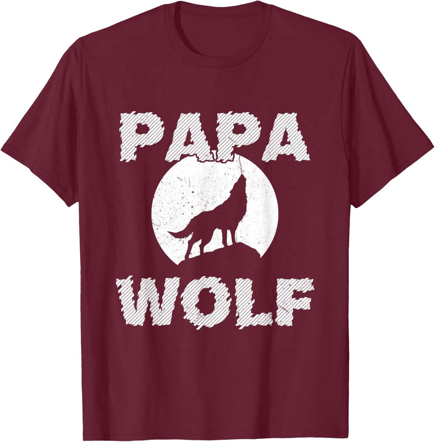 Dad Wolf Wolves Funny Father Dad Father's Day Gift T-Shirt - T-Shirt | Maroon