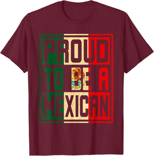 Vintage Mexico Flag Proud to be a Mexican Proud Mexican T-Shirt - T-Shirt | Maroon
