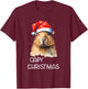 Capybara Capy Christmas Xmas Santa Hat Pajama Rodent Animal T-Shirt - T-Shirt | Maroon
