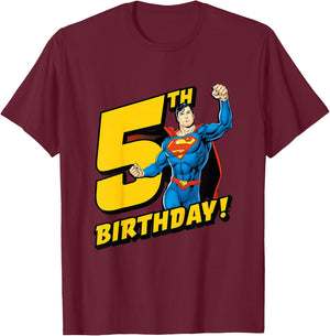 Kids Superman 5th Birthday T-Shirt - T-Shirt | Maroon