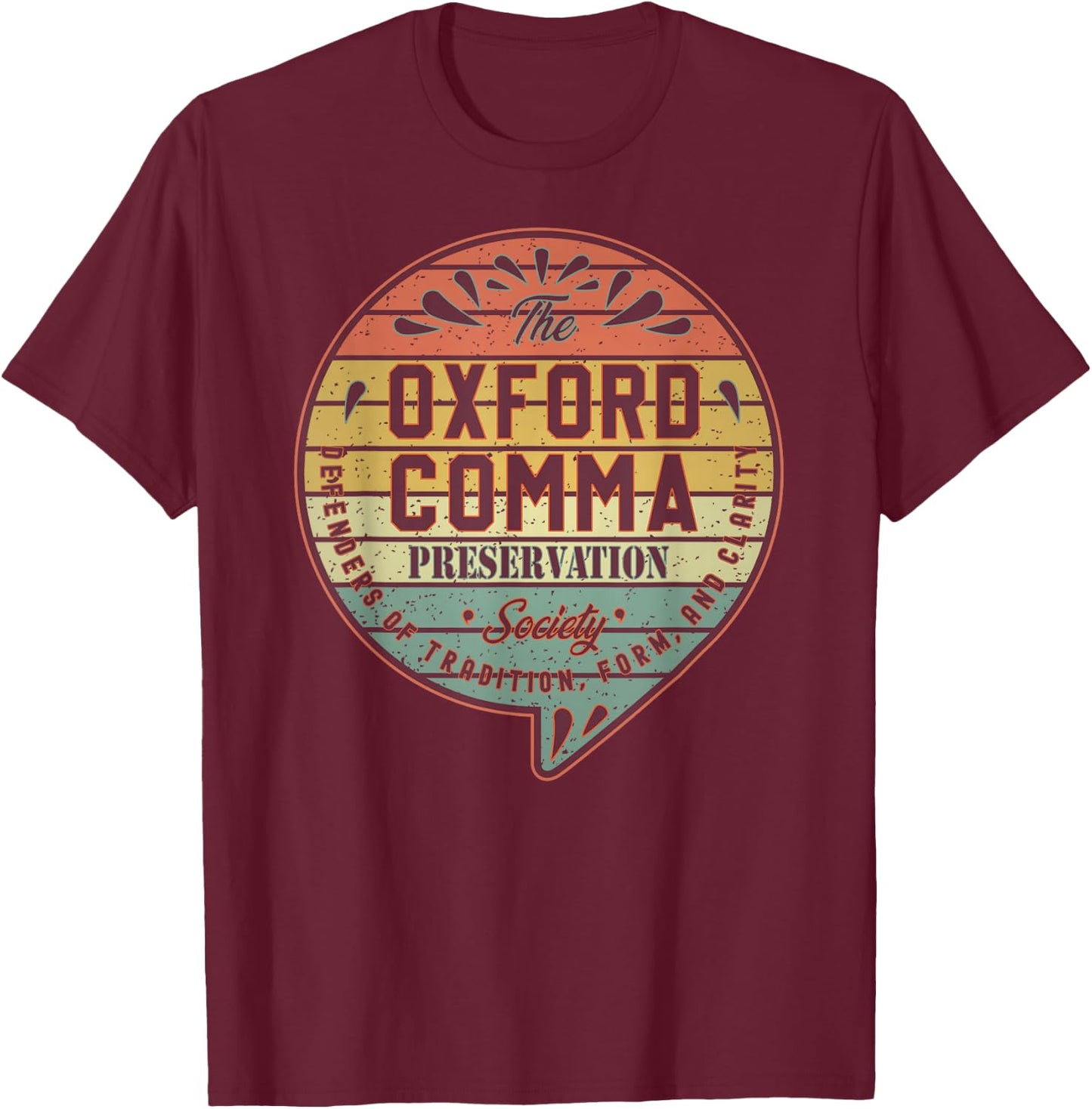 The Oxford Comma Preservation Society Team Oxford Vintage T-Shirt - T-Shirt | Maroon