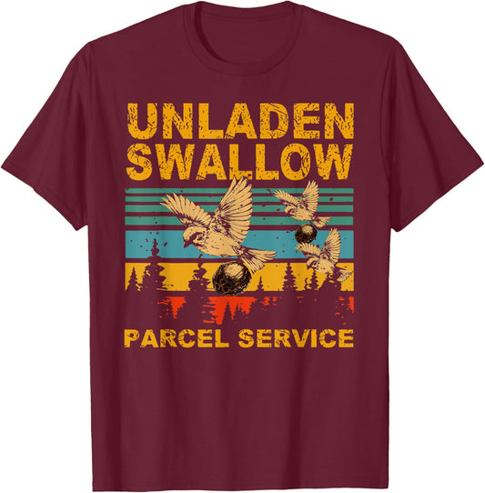 Unladen Swallow Parcel Service Cute Pigeon Migratory Bird T-Shirt - T-Shirt | Maroon