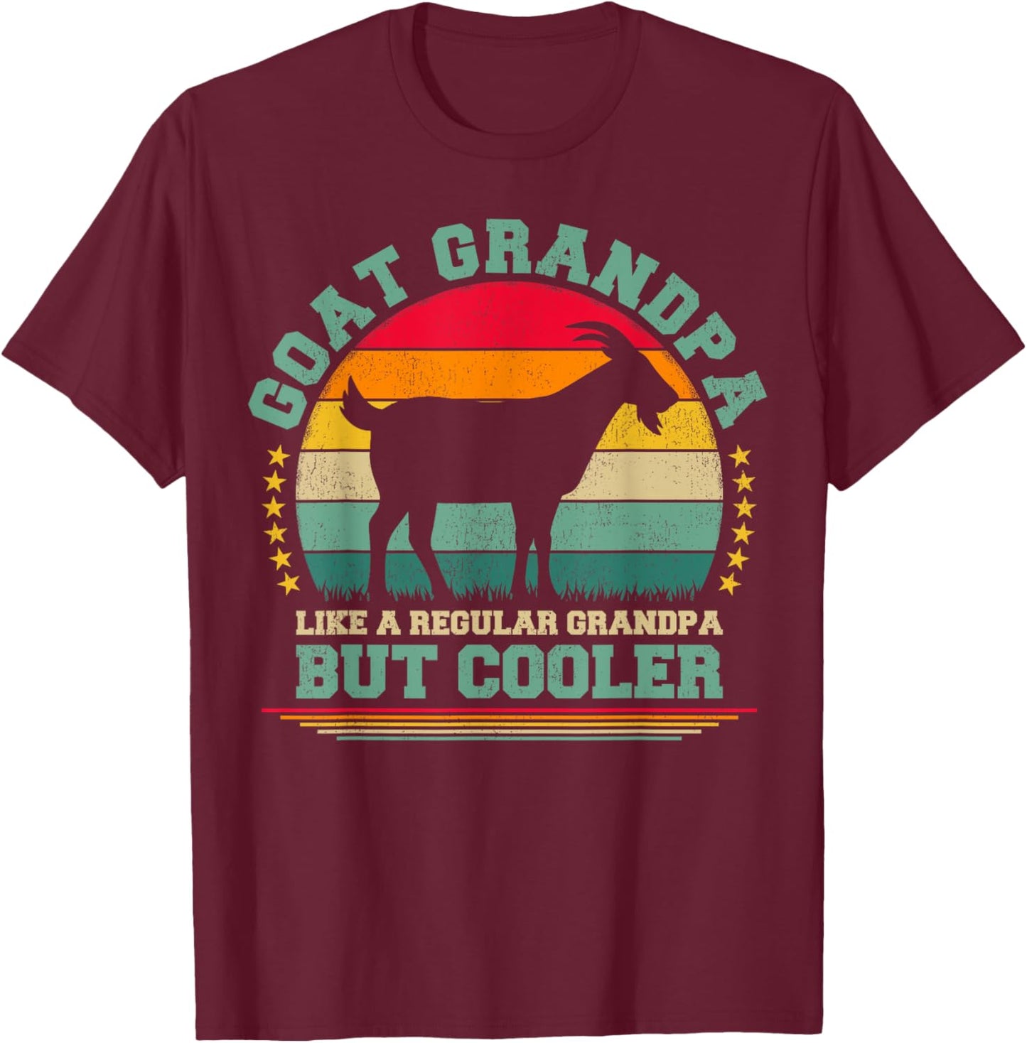 Goat Grandpa Like A Regular Grandpa Father's Day T-Shirt - T-Shirt | Maroon