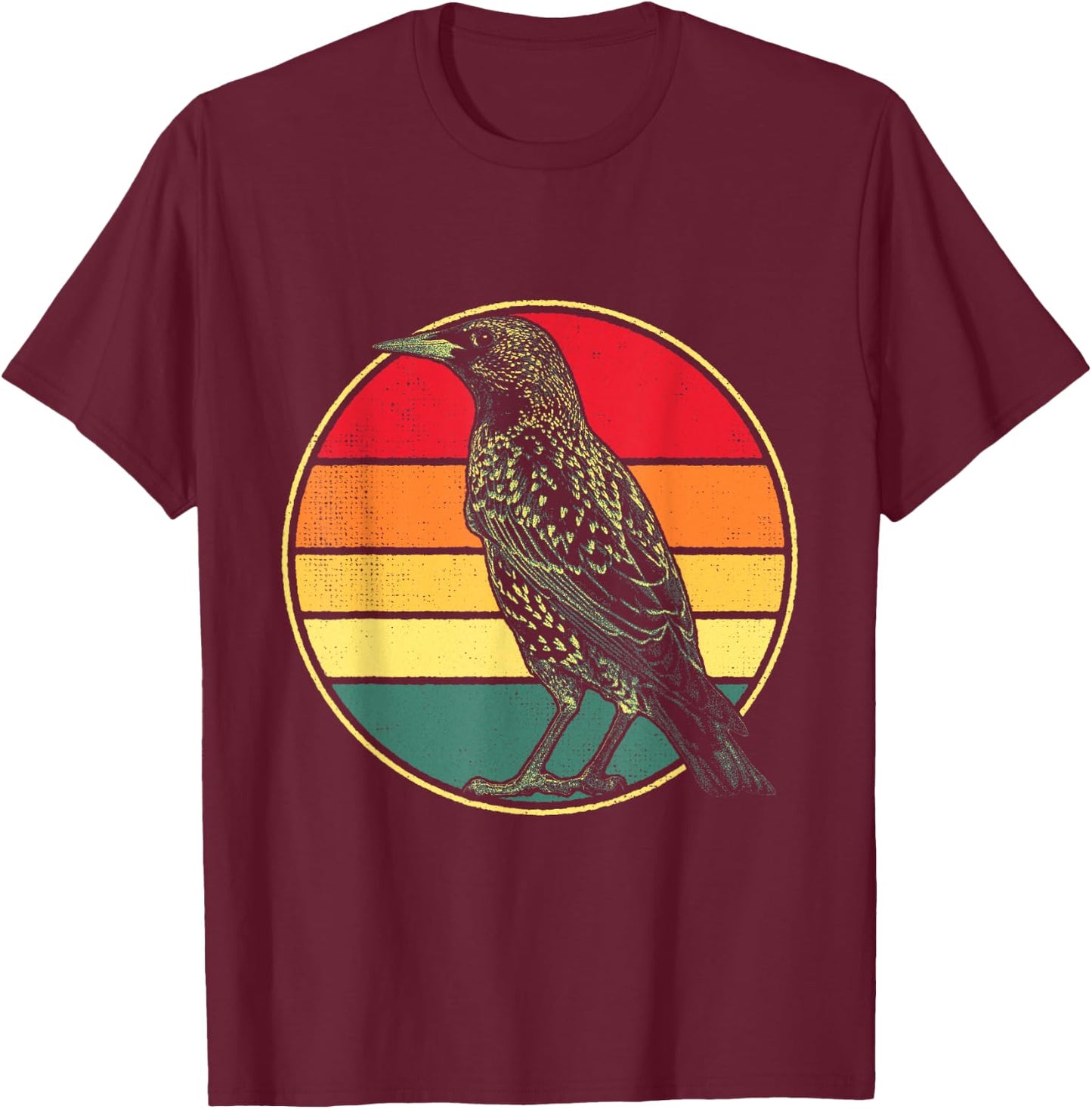 Starling Bird T-Shirt - T-Shirt | Maroon