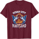 Vintage Ocean City Maryland White Marlin Fishing T-Shirt - T-Shirt | Maroon