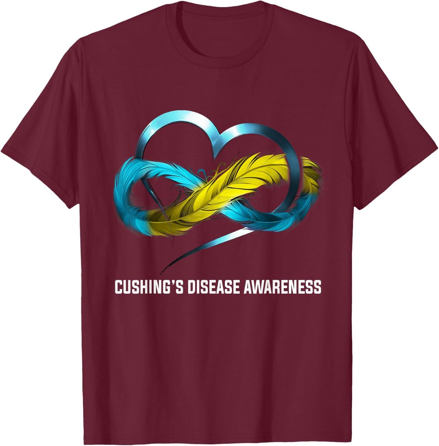Infinity Heart Cushing's Disease Awareness T-Shirt - T-Shirt | Maroon