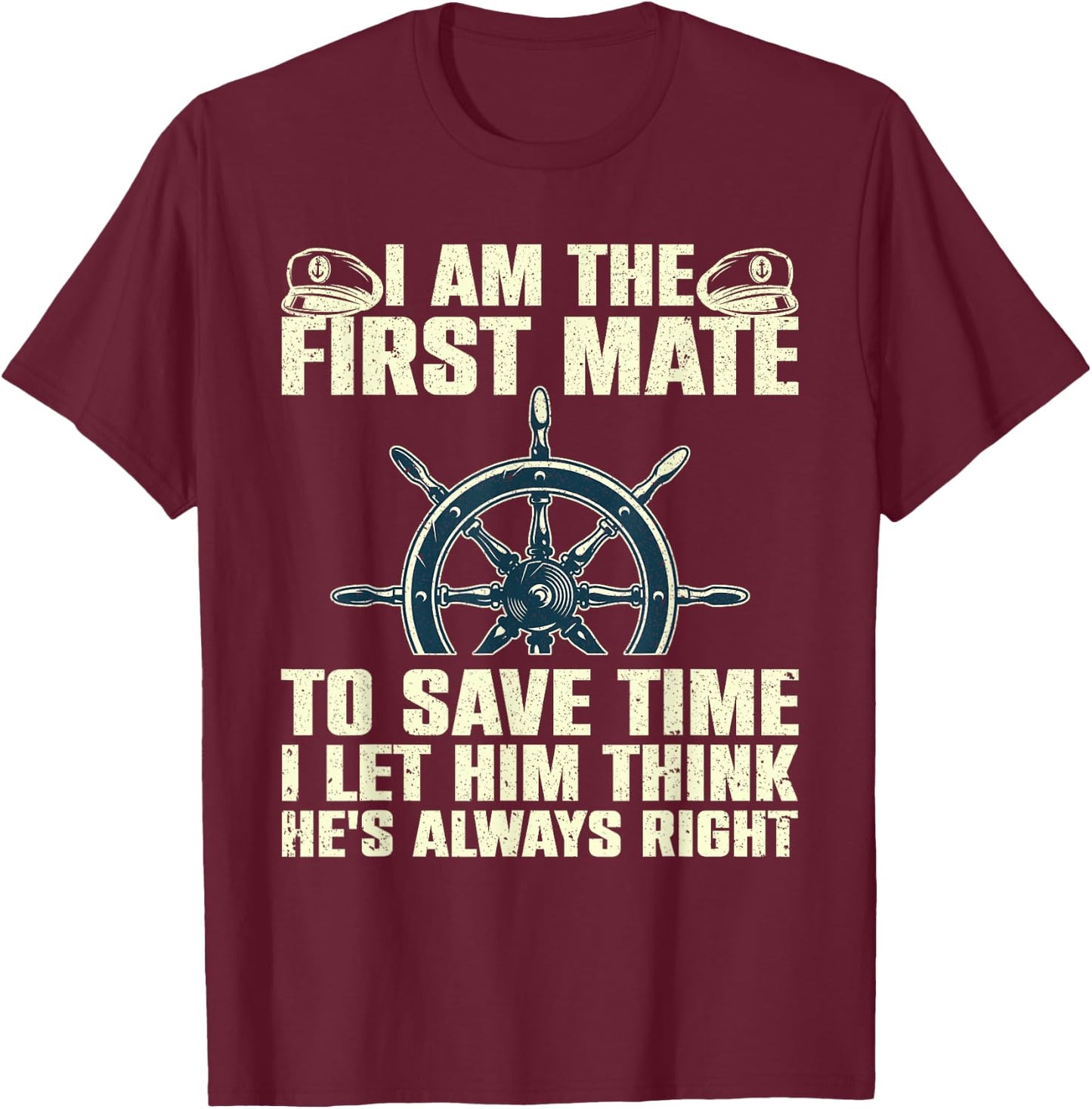 Funny First Mate Women Pontoon Boat Captain Boating T-Shirt - T-Shirt | Maroon