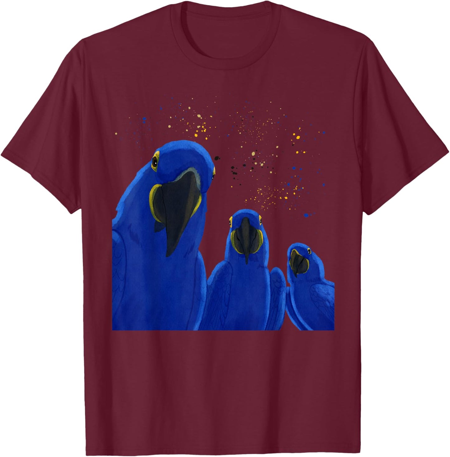 Funny Parrots Birds Hyacinth Macaw T-Shirt - T-Shirt | Maroon