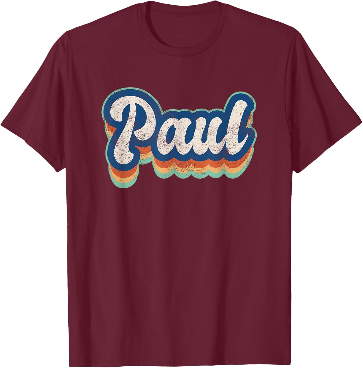 Paul First Name Boy Vintage Style 70s 80s Personalized T-Shirt - T-Shirt | Maroon