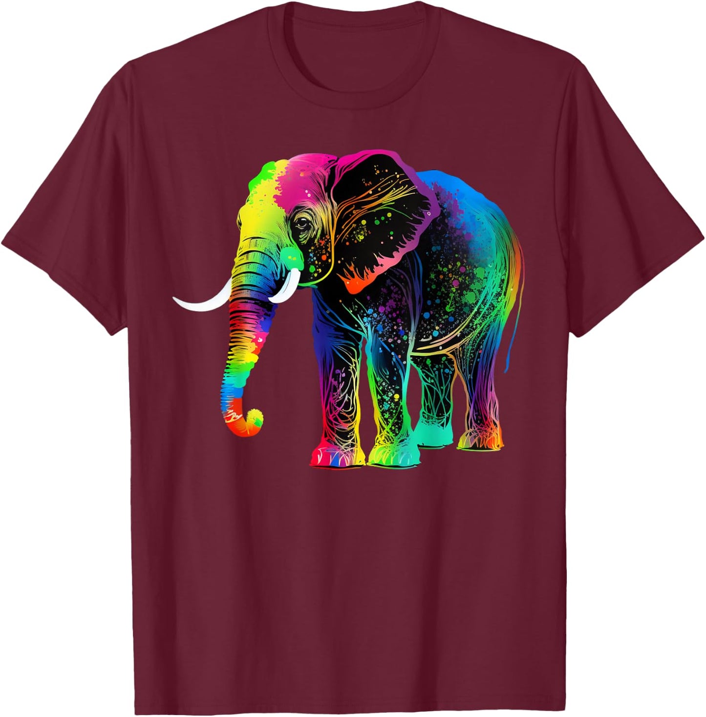 Cute Elephant Lover Animal on Elephant T-Shirt - T-Shirt | Maroon