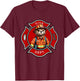 World's Best Firefighter Otter Patriotic Dad Department T-Shirt - T-Shirt | Maroon
