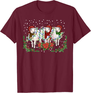Sheep Pajama Santa Farm Animal Farmer Sheep Christmas T-Shirt - T-Shirt | Maroon