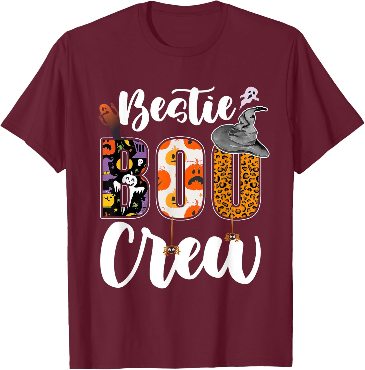Bestie Boo Crew Halloween Matching BFF T-Shirt - T-Shirt | Maroon