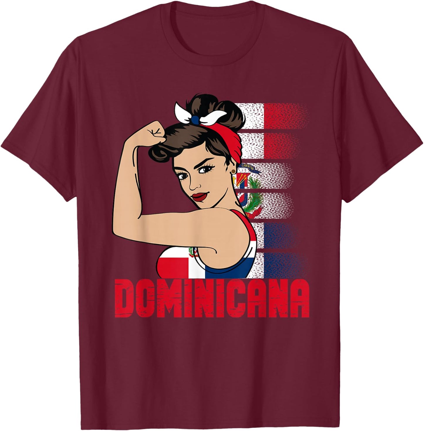 Dominican Girl Republica Dominicana girl Chica Republic T-Shirt - T-Shirt | Maroon