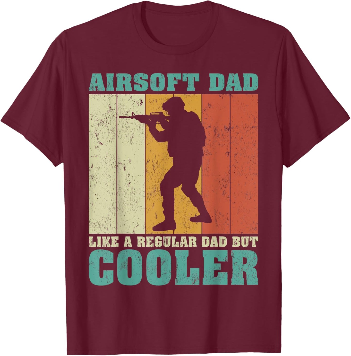 Vintage Retro Airsoft Dad Like A Regular Dad Father's Day T-Shirt - T-Shirt | Maroon